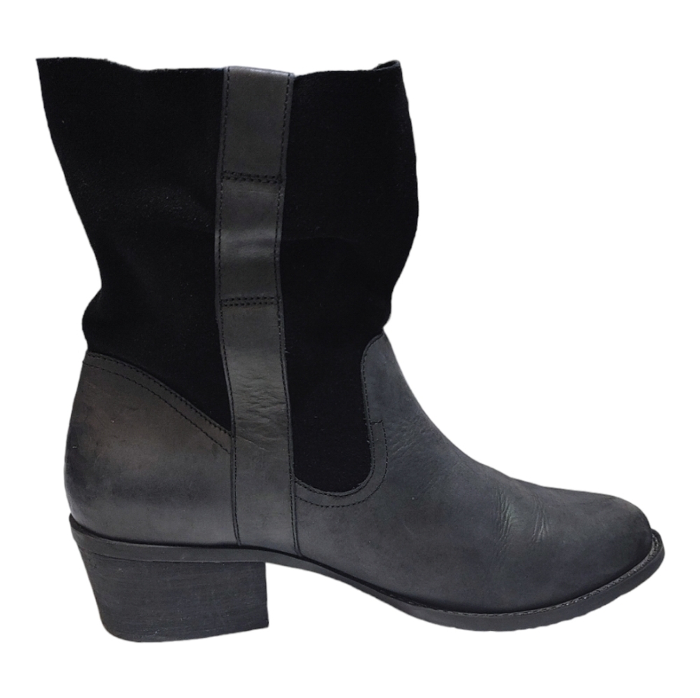 Umberto Raffini Kiki Black Leather Elastic Stretch Ankle Boots Women's Size 40 8 - Picture 2 of 9
